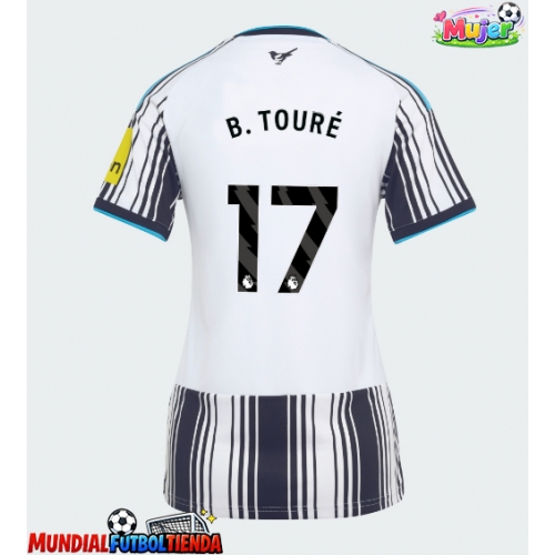 Camiseta Newcastle United Bazoumana Toure #17 Primera Equipación Replica 2026-27 para mujer mangas cortas